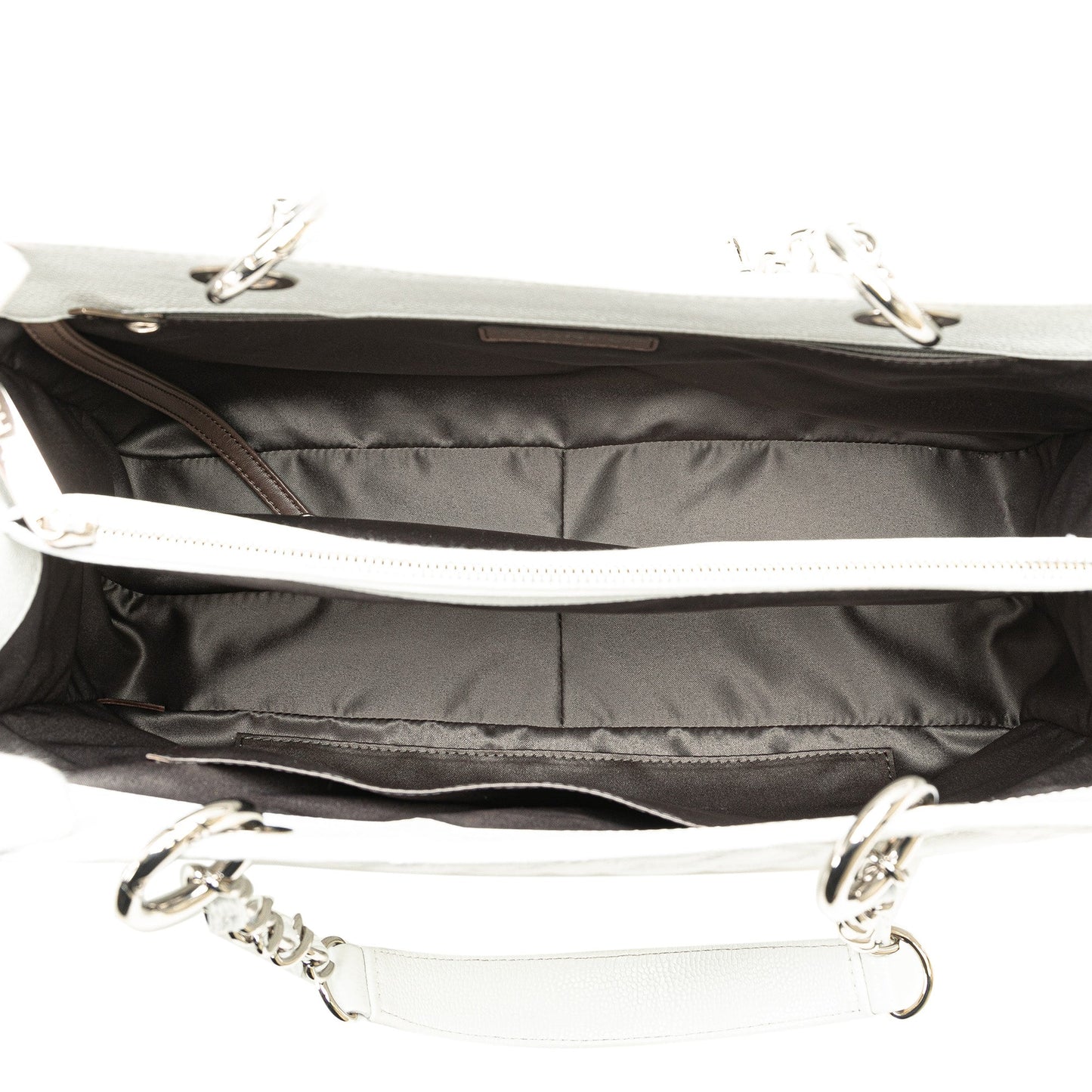 White Chanel Caviar Grand Shopping Tote