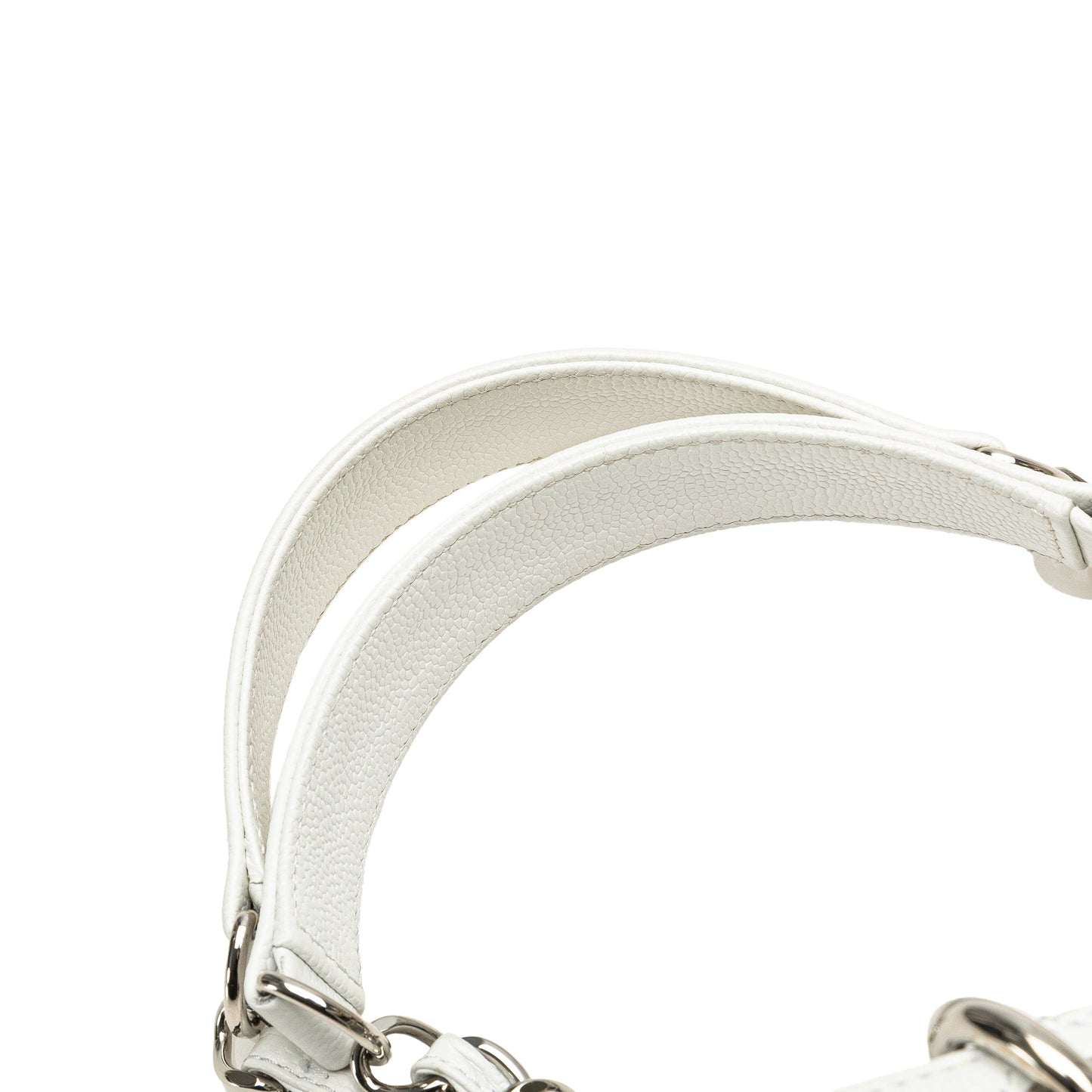 White Chanel Caviar Grand Shopping Tote