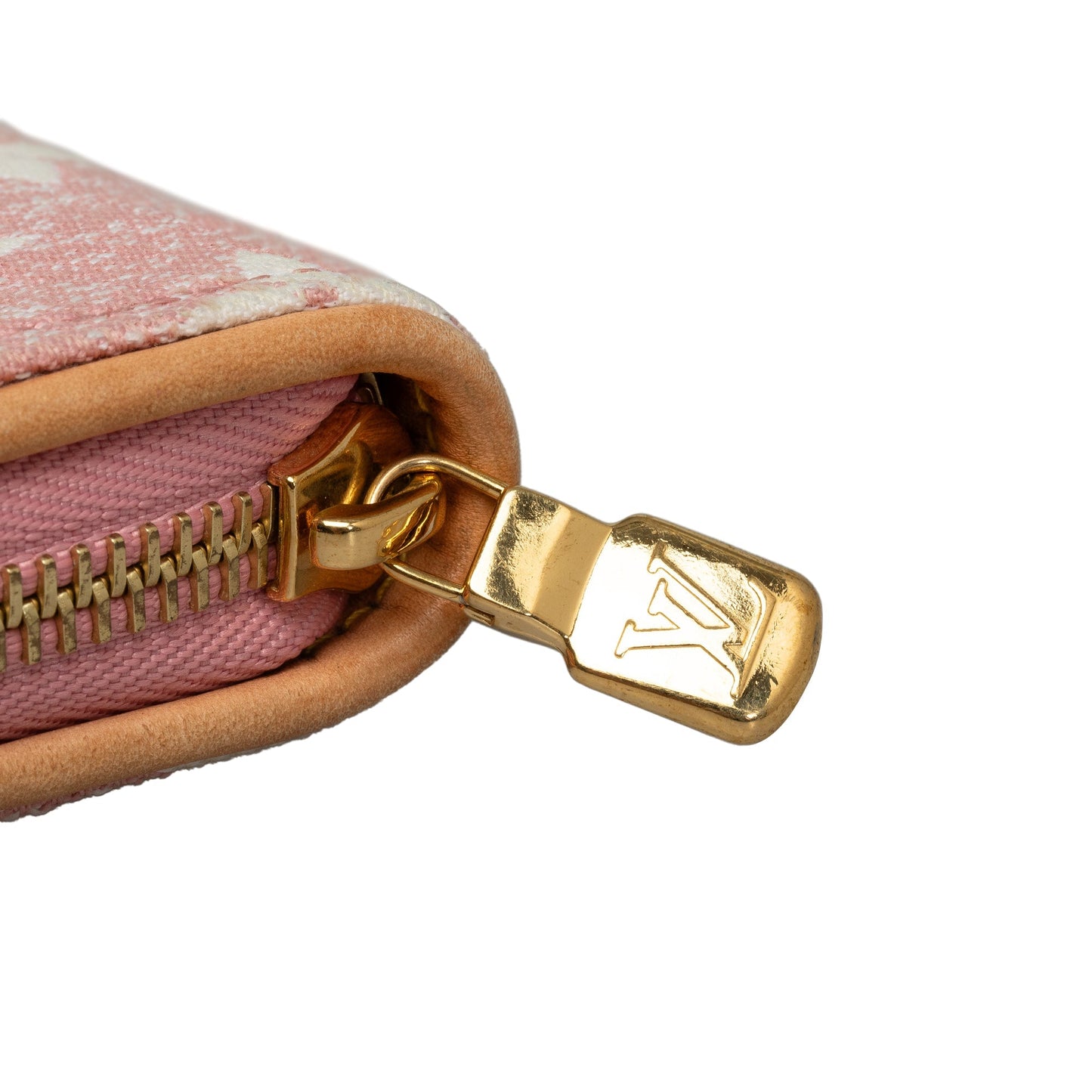 Pink Louis Vuitton Monogram Denim Jacquard Zippy Wallet