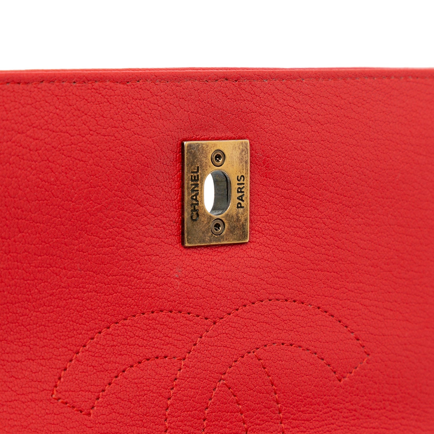 Red Chanel Small Diagonal Quilted Goatskin Flap Crossbody Bag