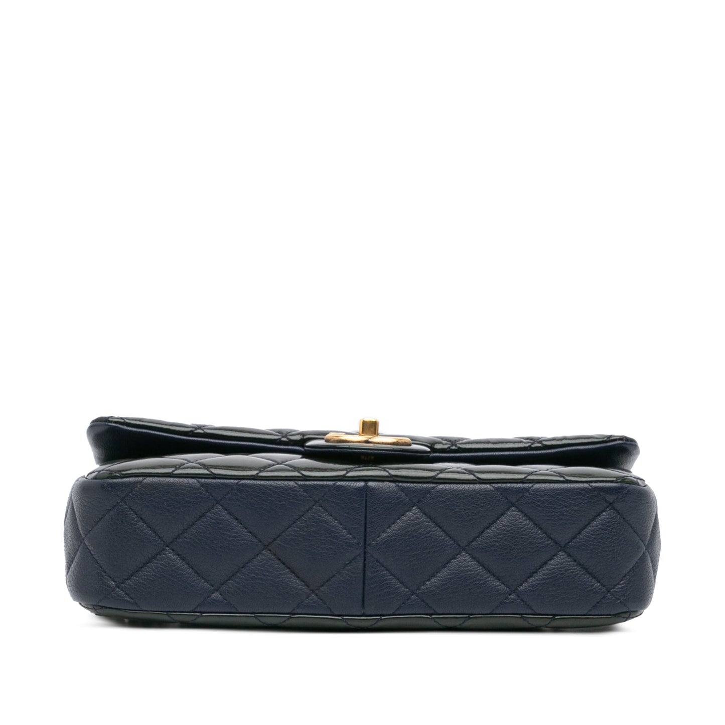 Blue Chanel Paris-Salzburg Medium Patent Goatskin CC Eyelet Flap Crossbody Bag