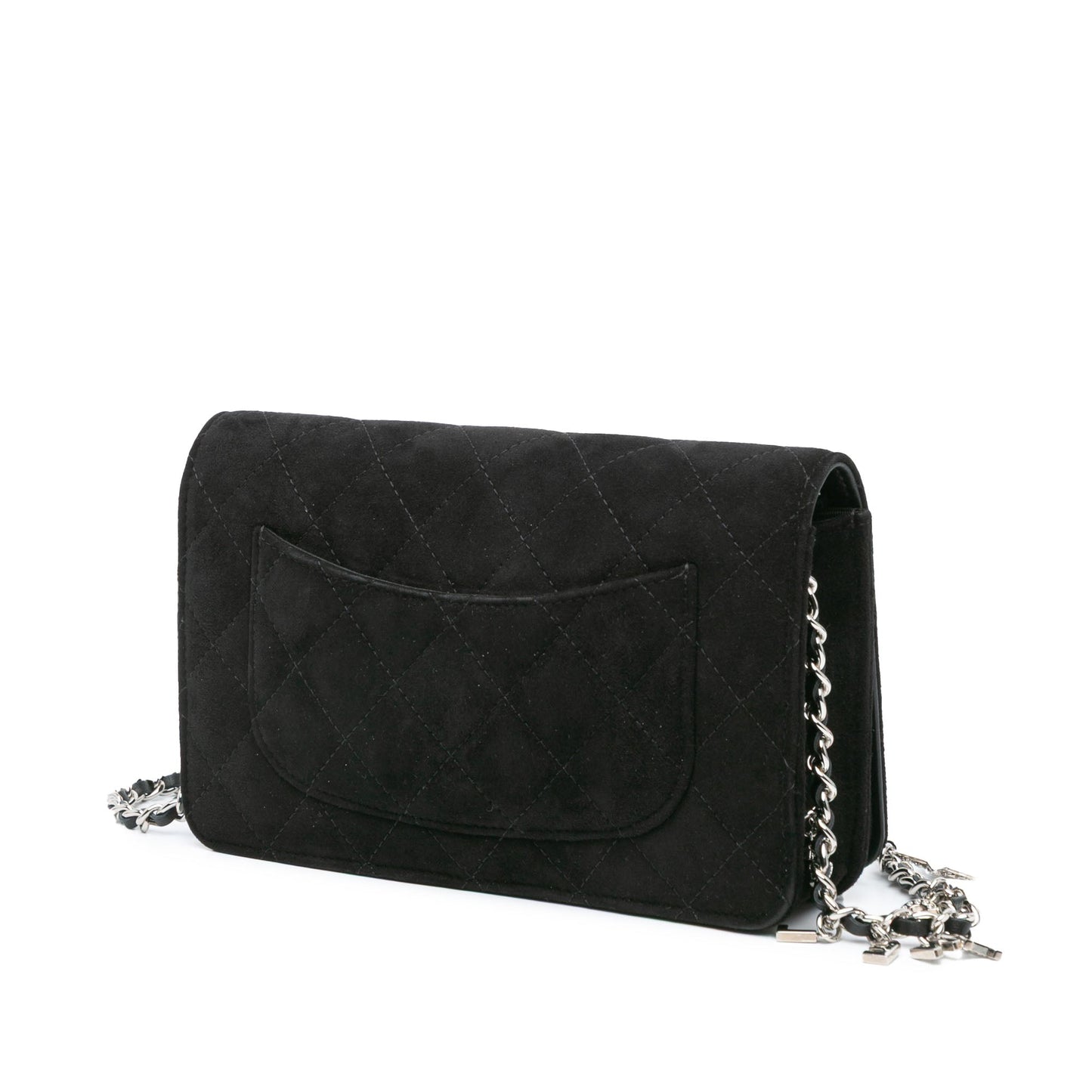 Black Chanel Suede Cocostellar Wallet on Chain Crossbody Bag