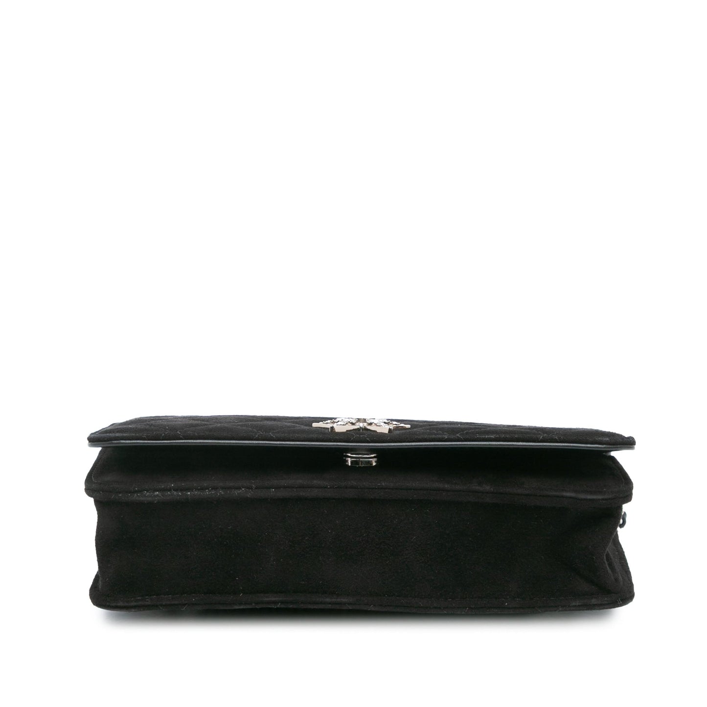 Black Chanel Suede Cocostellar Wallet on Chain Crossbody Bag