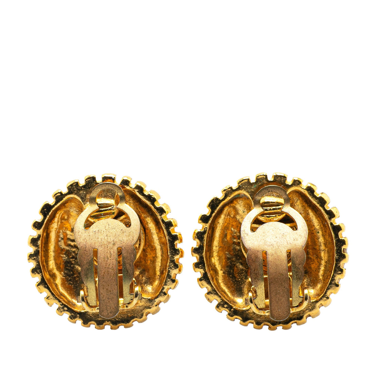 Gold Chanel Gold Plated CC Clip on Earrings