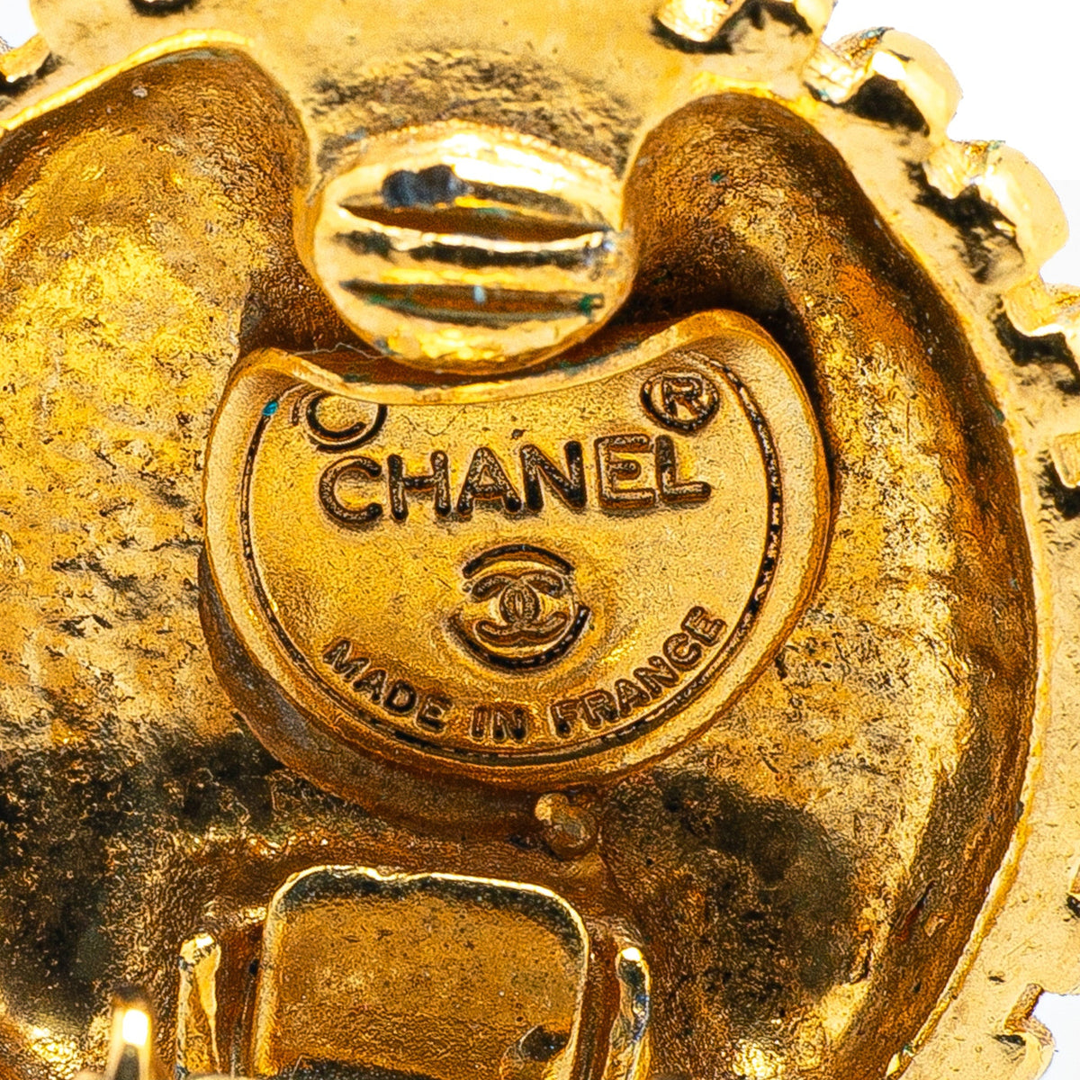 Gold Chanel Gold Plated CC Clip on Earrings