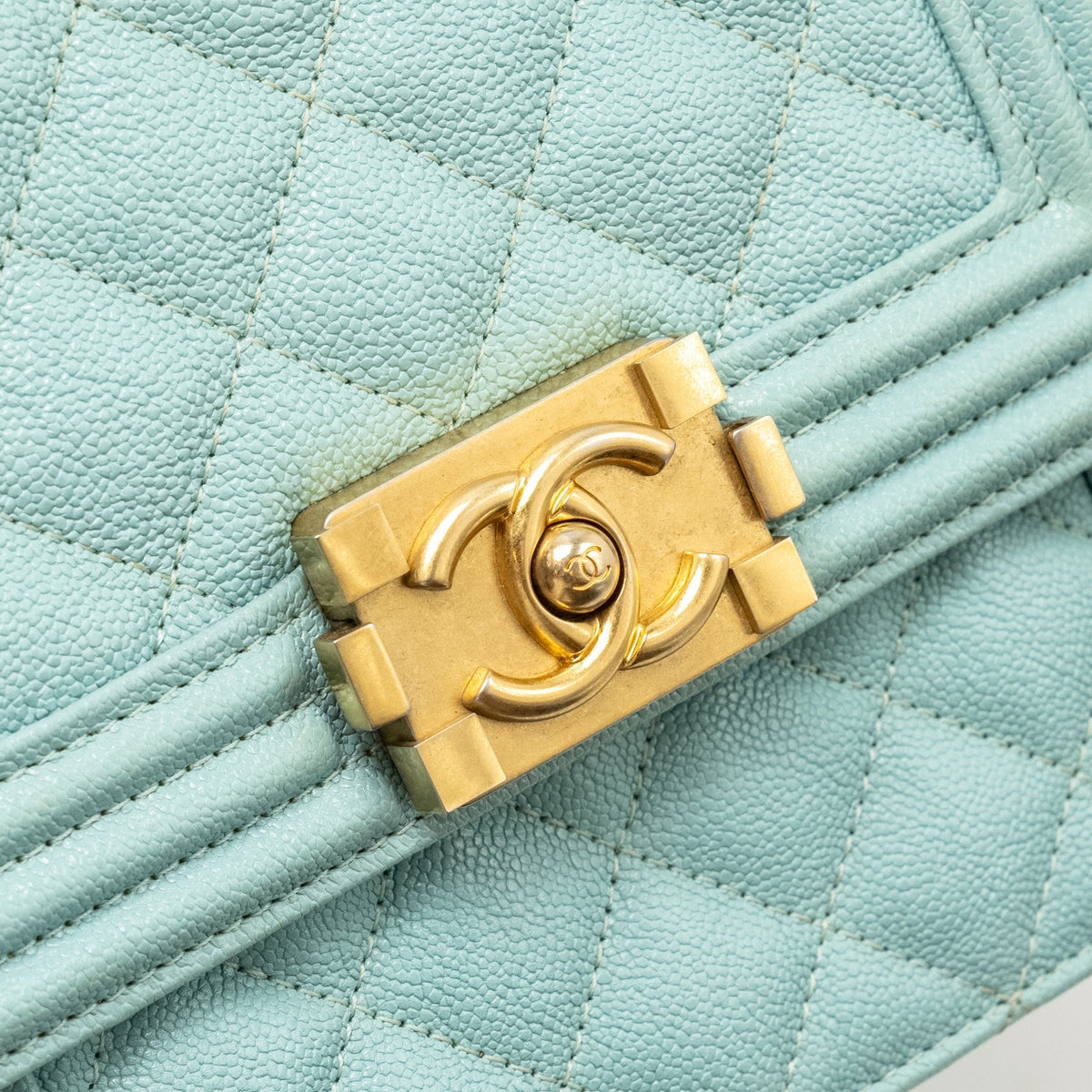 Chanel North South Boy Bag Caviar Light Blue GHW