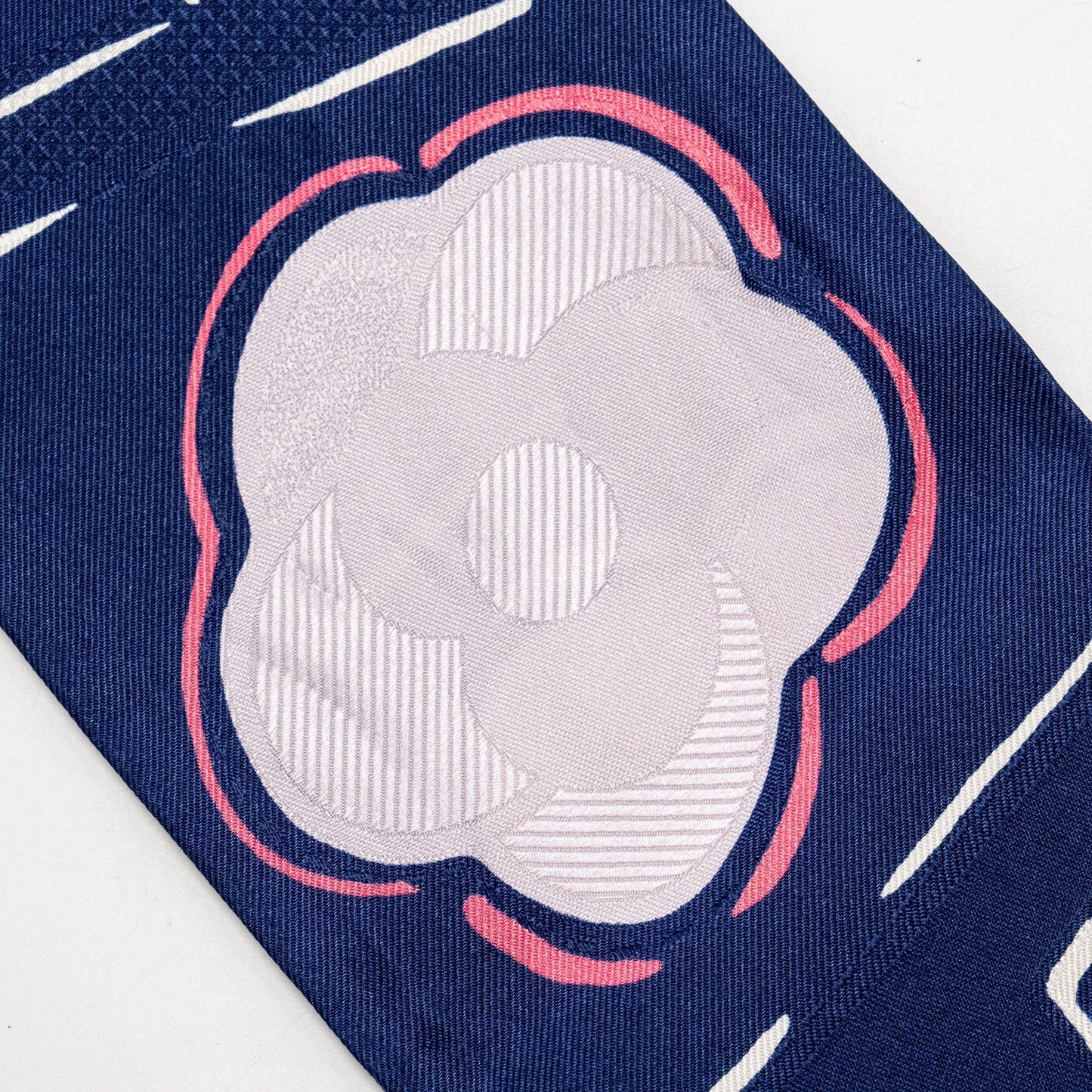 Chanel CC Logo Flower Print Large Twilly Navy/Multicolour