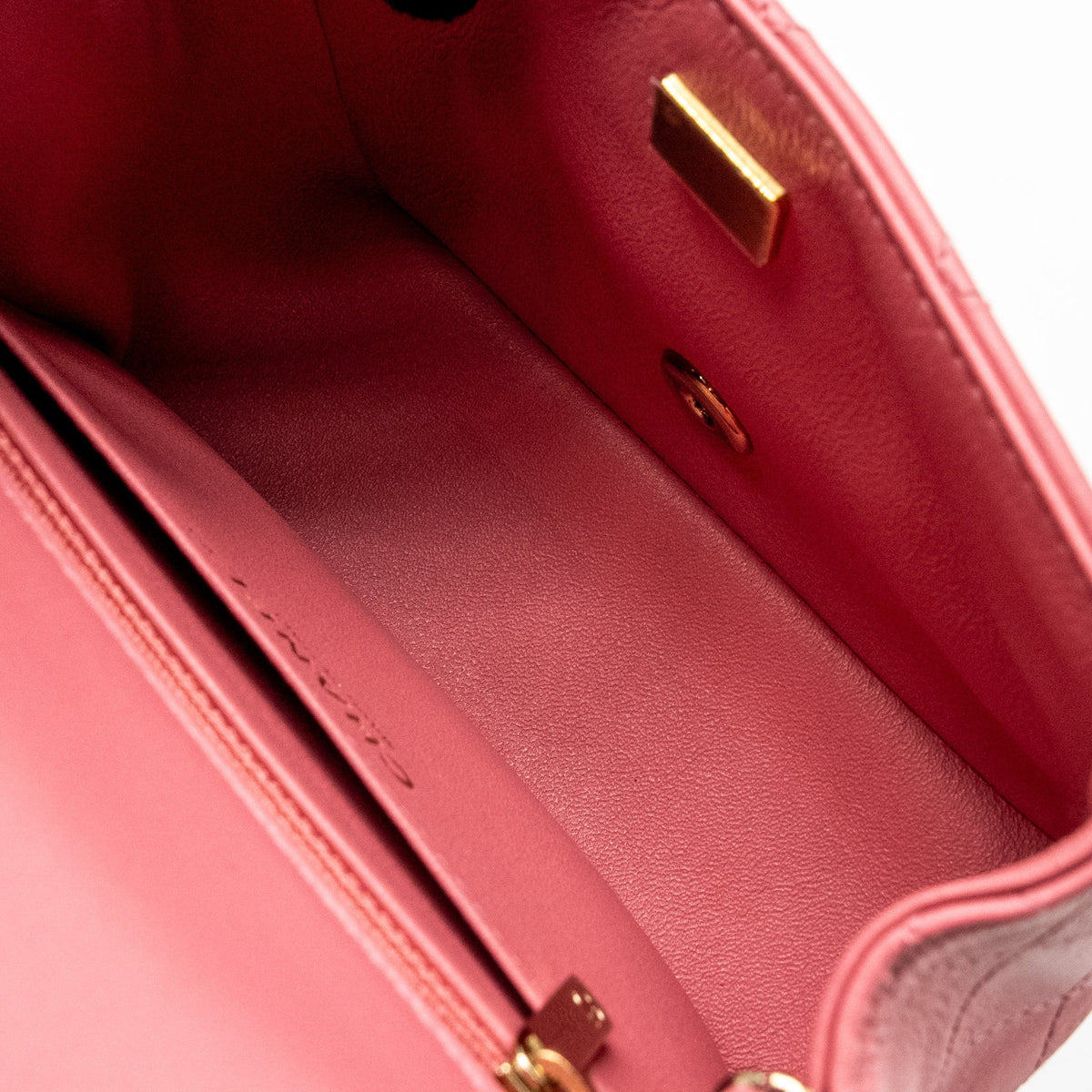 Chanel Mini Square Flap Bag Lambskin PInk LGHW (Microchip)