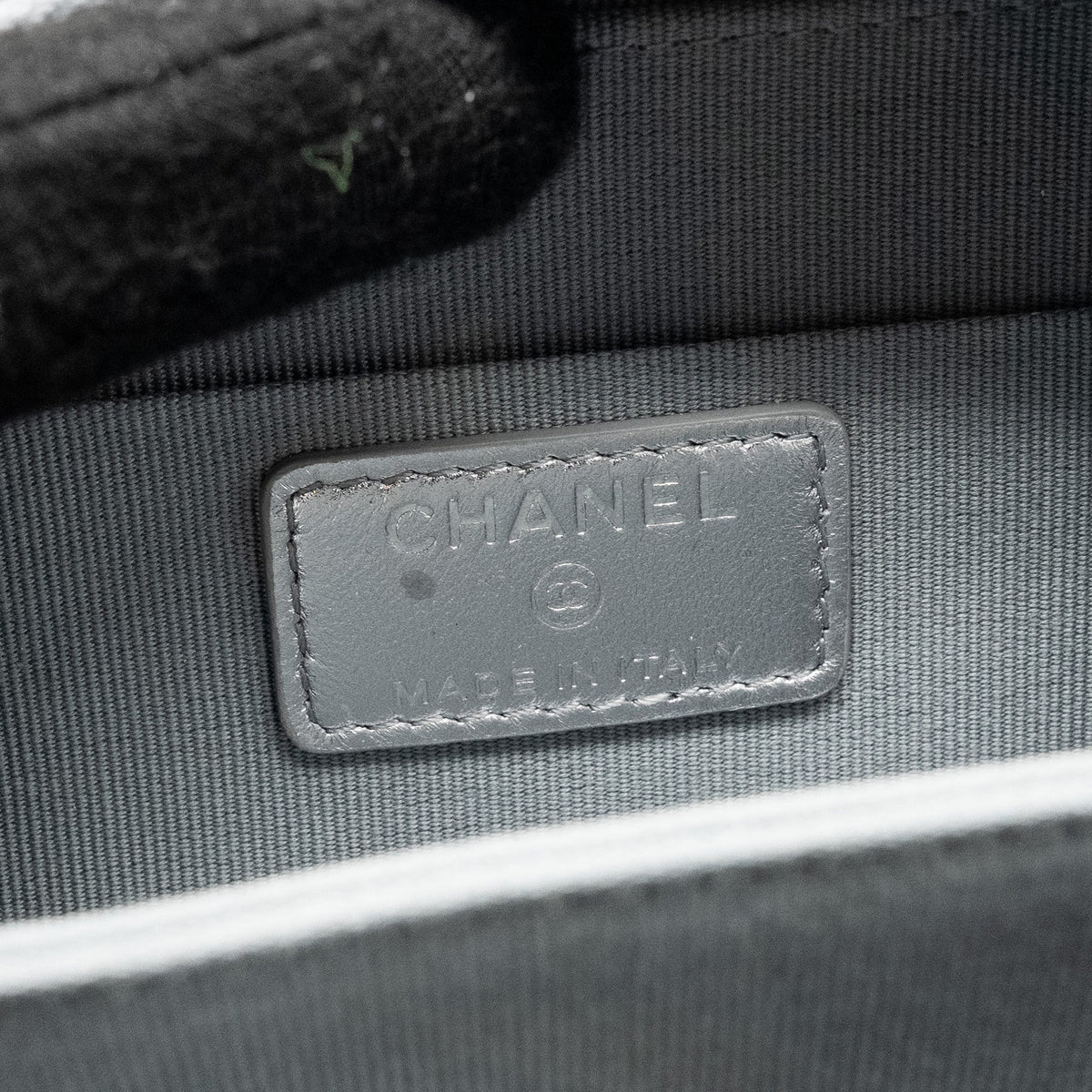 Chanel Mini Quilted Vanity With Giant Chain Lambskin Metallic Grey SHW