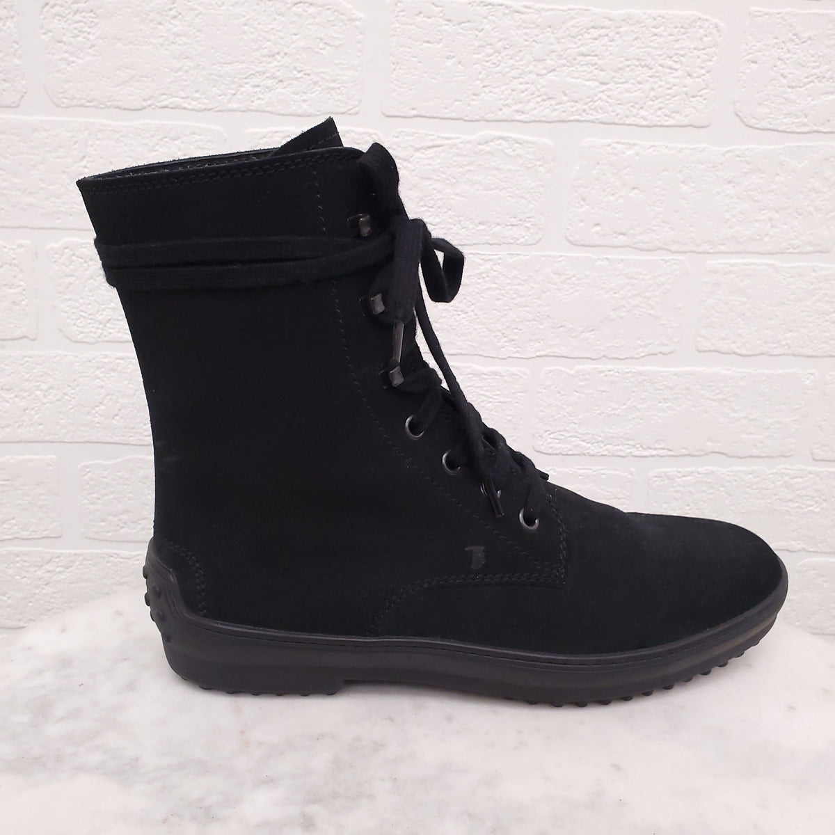 TODS BLACK SUEDE BOOTS - SIZE 38