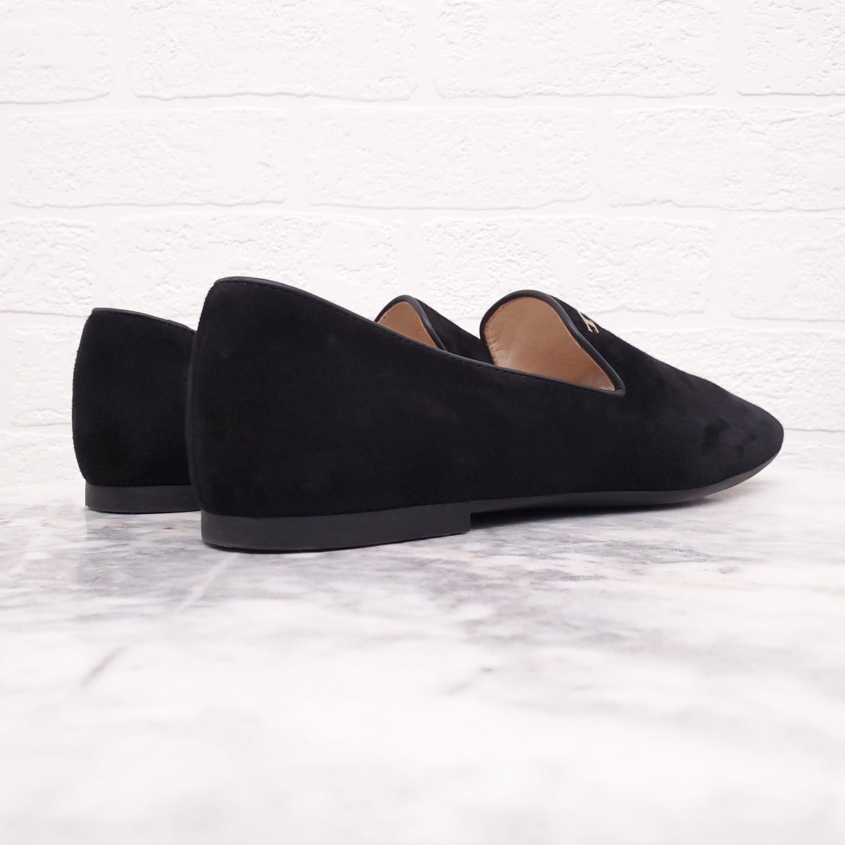 TODS BLACK SUEDE LOAFERS - SIZE 38