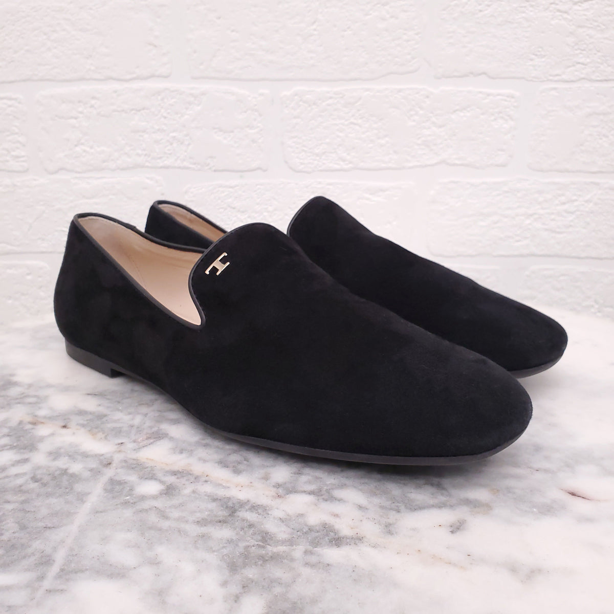 TODS BLACK SUEDE LOAFERS - SIZE 38