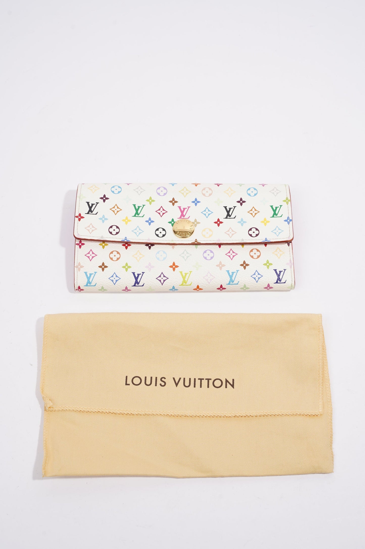 Louis Vuitton Sarah Wallet White / Multicolour Canvas