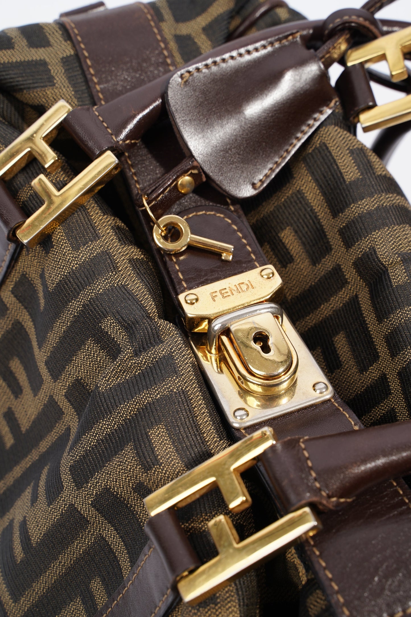 Fendi Boston Bag Zucca Print / Brown Canvas