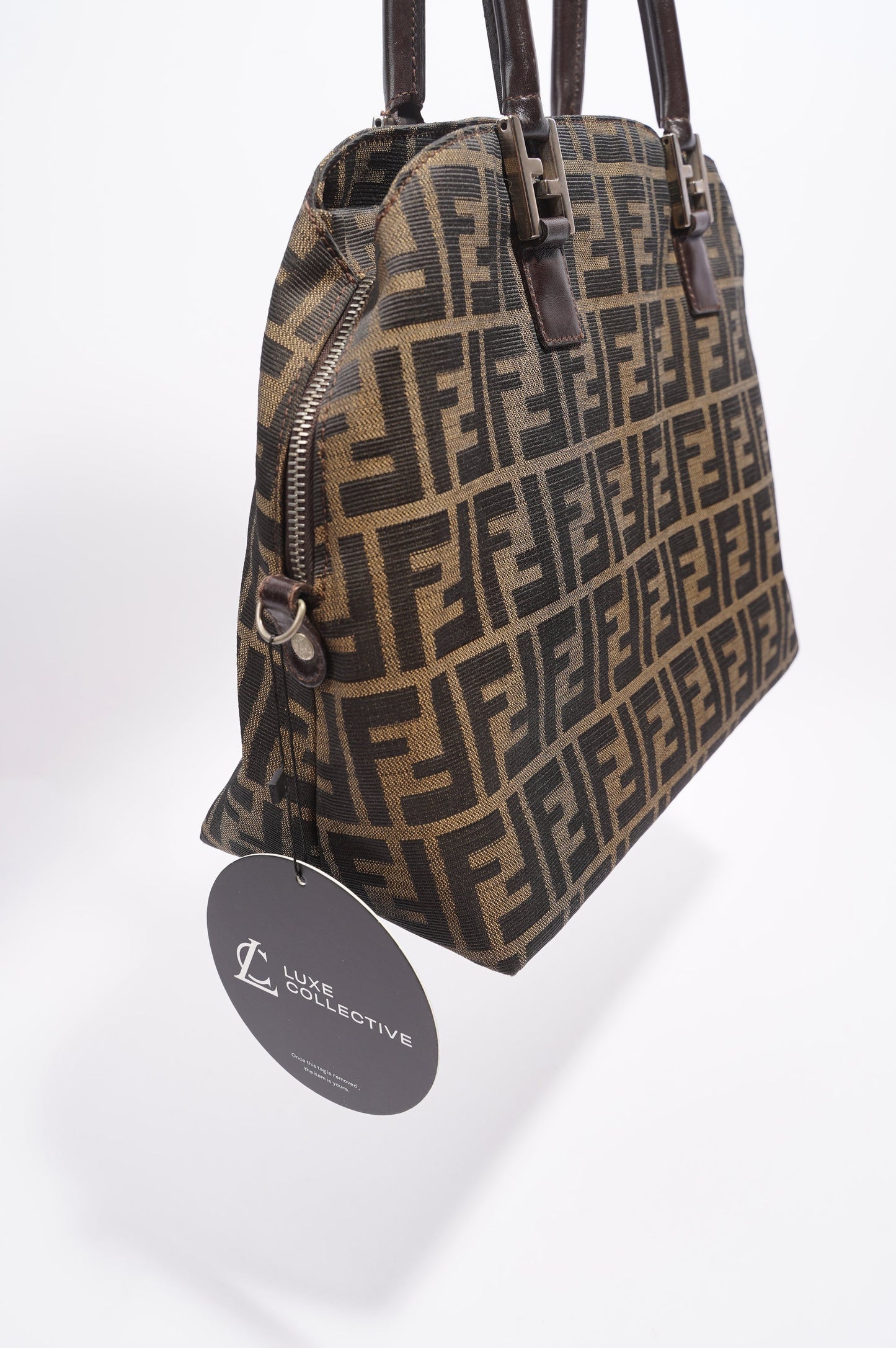 Fendi 2 Way Tote Bag Zucca Print / Brown Canvas