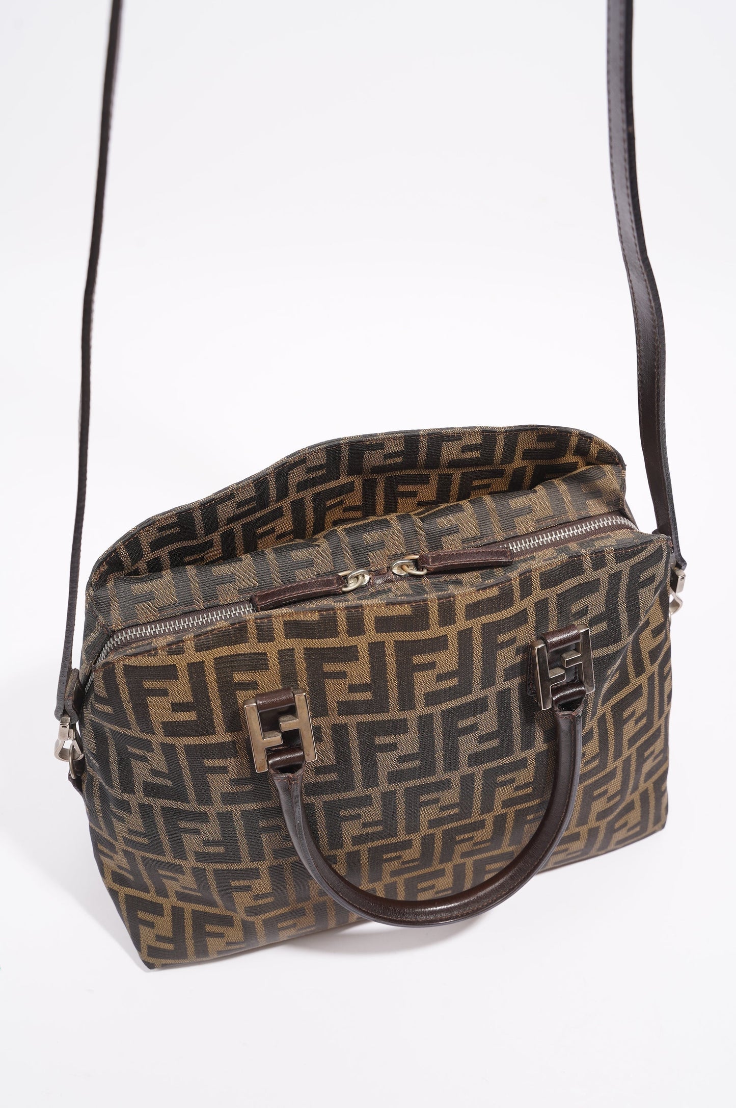 Fendi 2 Way Tote Bag Zucca Print / Brown Canvas