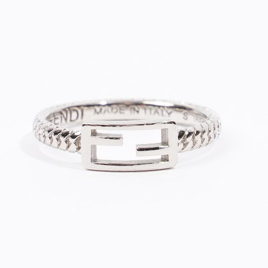 Fendi Baguette Ring Silver Base Metal Small