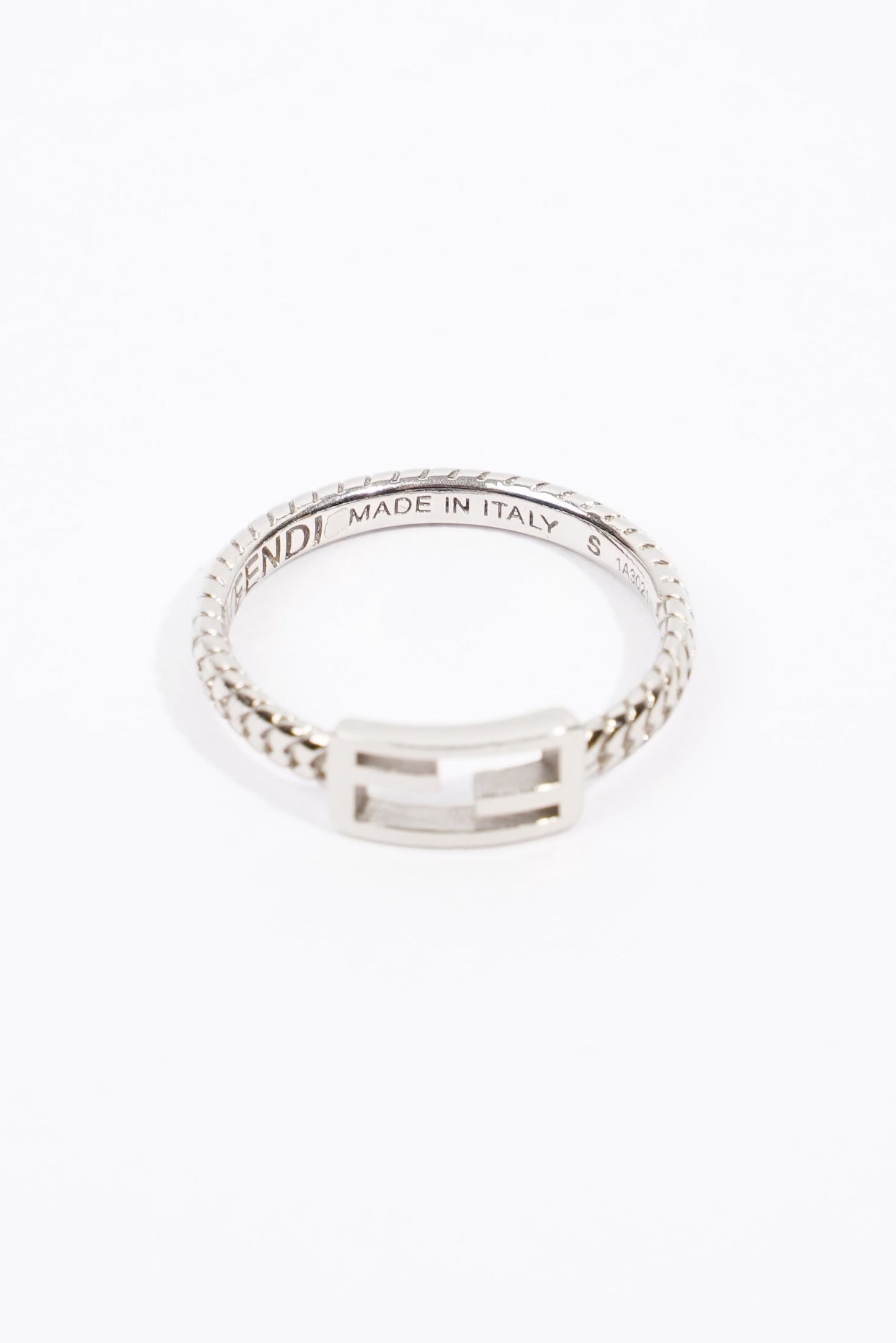 Fendi Baguette Ring Silver Base Metal Small