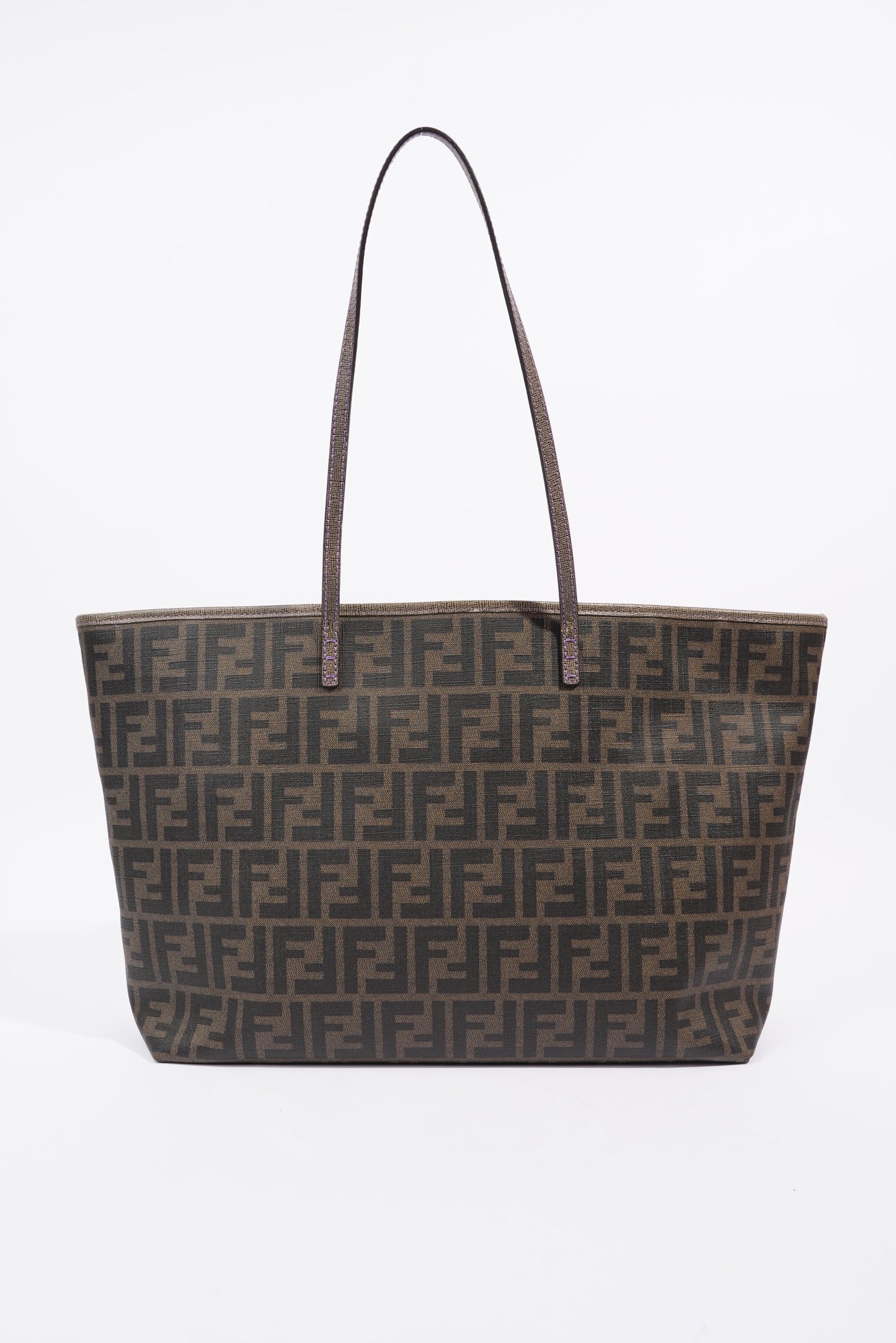 Fendi Zipped Tote Bag Zucca Print / Purple Canvas