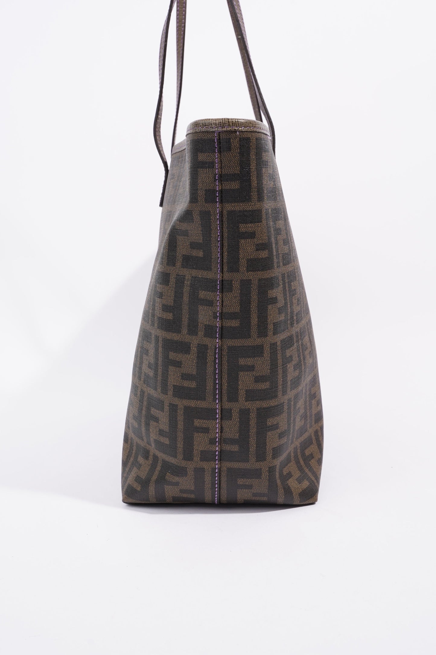 Fendi Zipped Tote Bag Zucca Print / Purple Canvas