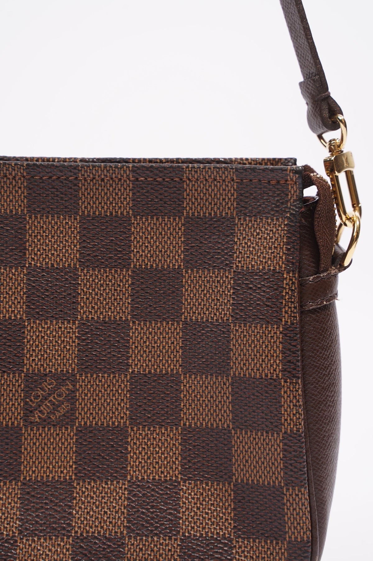Louis Vuitton Trousse Make Up Pouch Damier Ebene / Brown Canvas