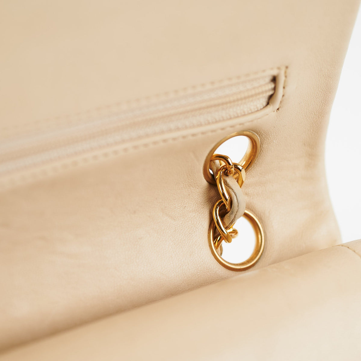 Chanel Small Vintage Double Flap Lambskin Beige