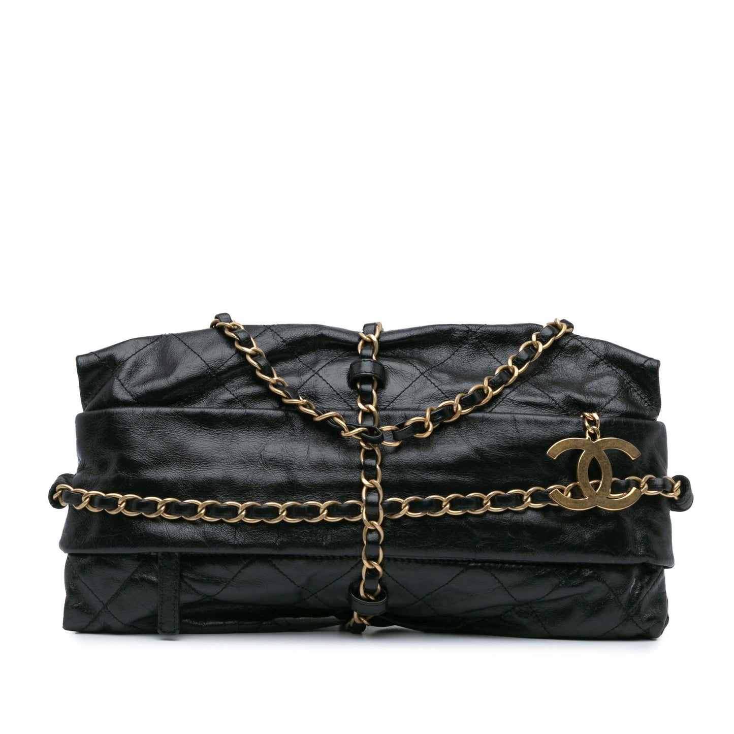 Black Chanel Aged Calfskin Midnight Swim Baluchon Bag