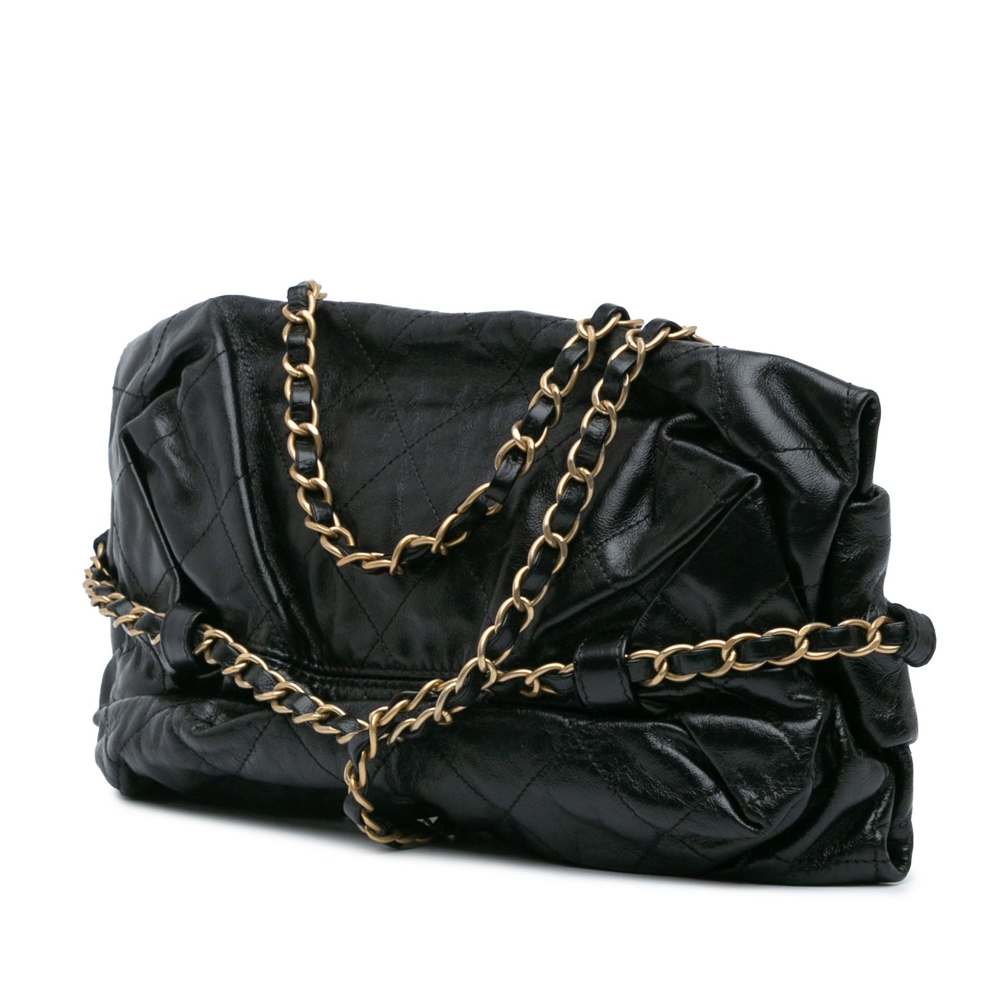 Black Chanel Aged Calfskin Midnight Swim Baluchon Bag