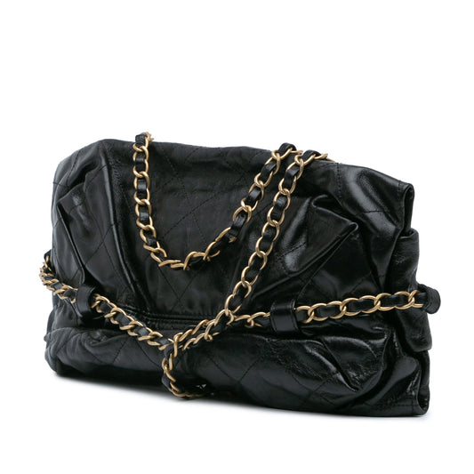 Black Chanel Aged Calfskin Midnight Swim Baluchon Bag