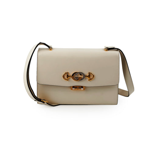 Gucci Lock Logo Cream Crossbody Bag