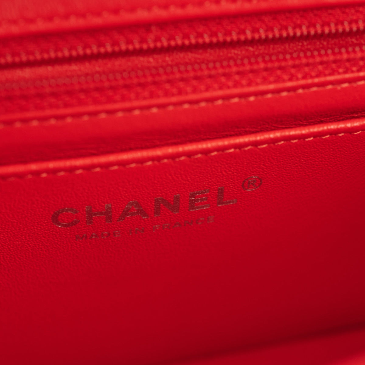 Chanel Mini Rectangular Bag Red Lambskin