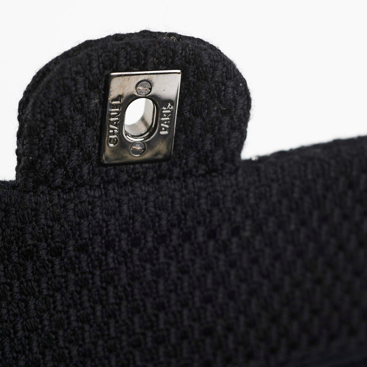 Chanel Seasonal Medium Large Tweed Crystals Black