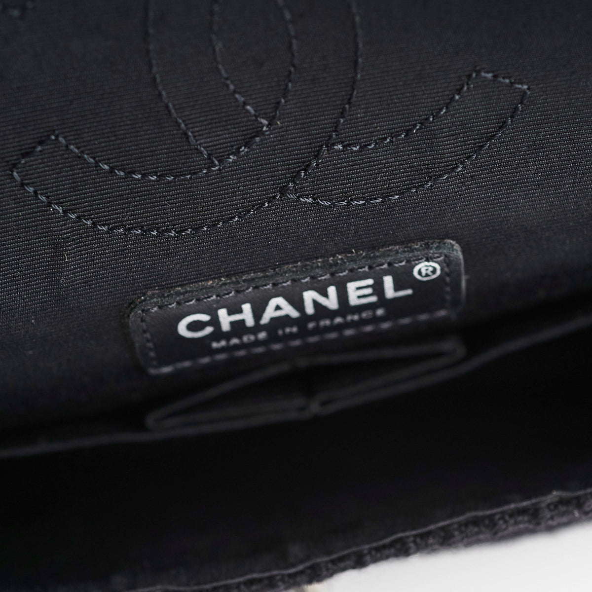 Chanel Seasonal Medium Large Tweed Crystals Black