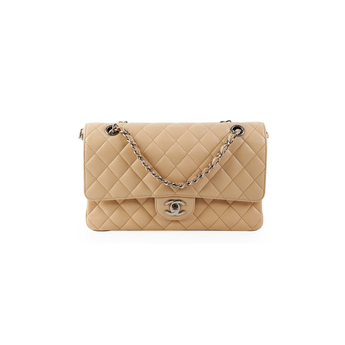 Chanel Quilted Classic Flap Medium Large Beige