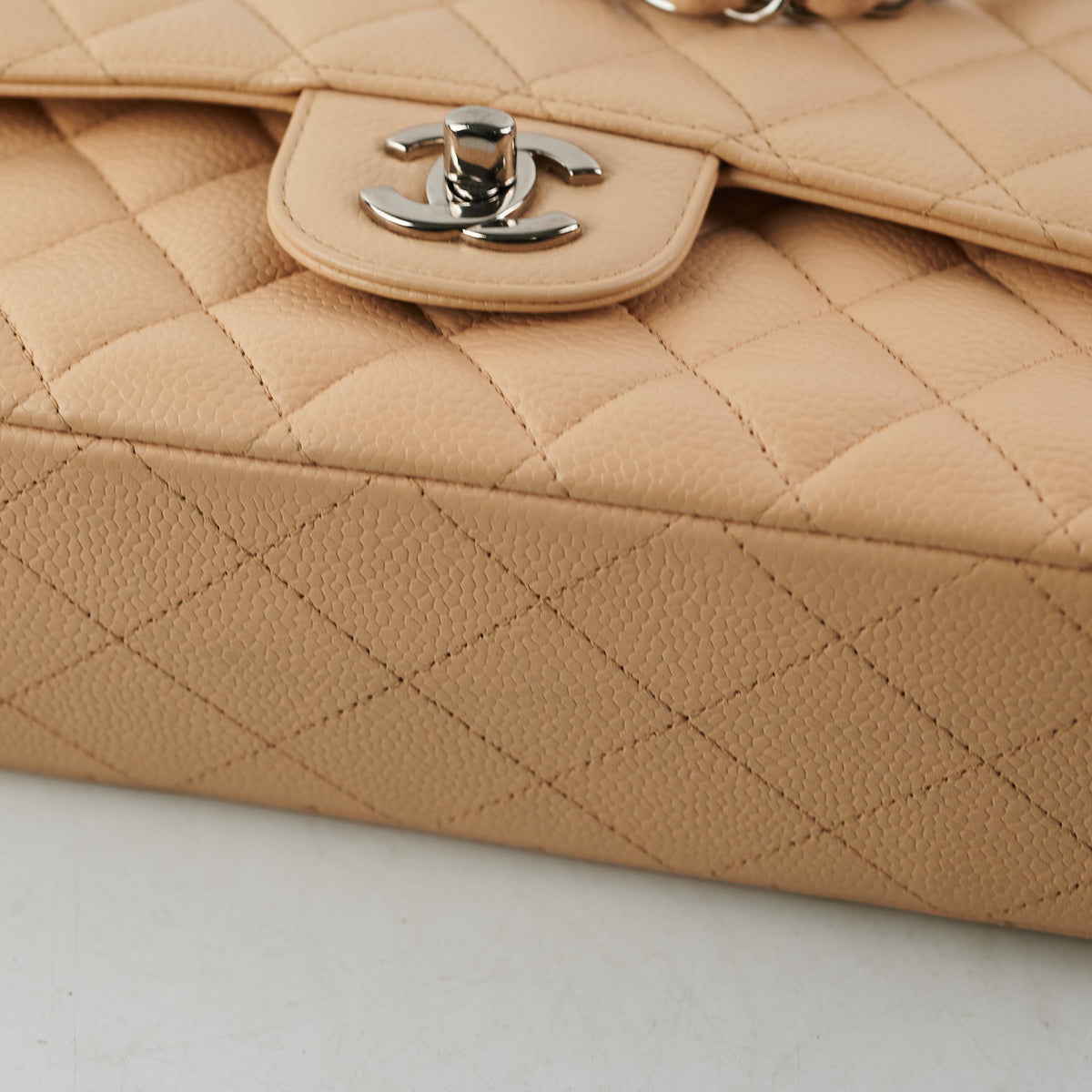 Chanel Quilted Classic Flap Medium Large Beige