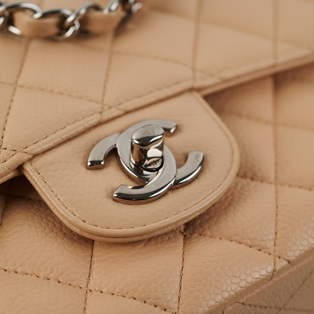 Chanel Quilted Classic Flap Medium Large Beige