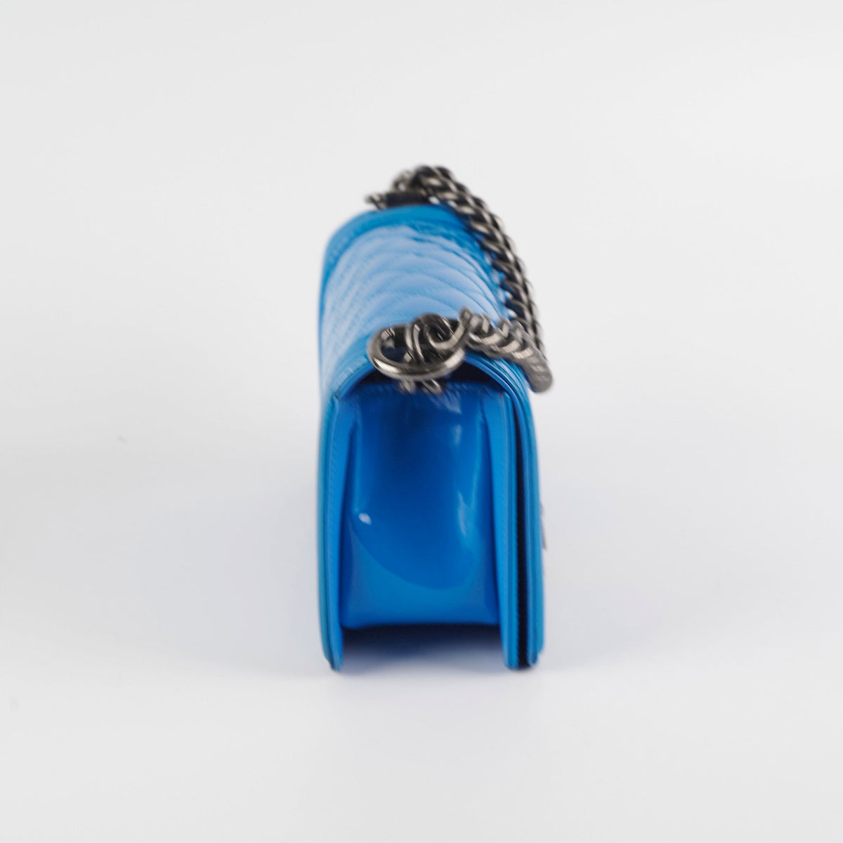 Chanel Small Boy Patent Blue Bag