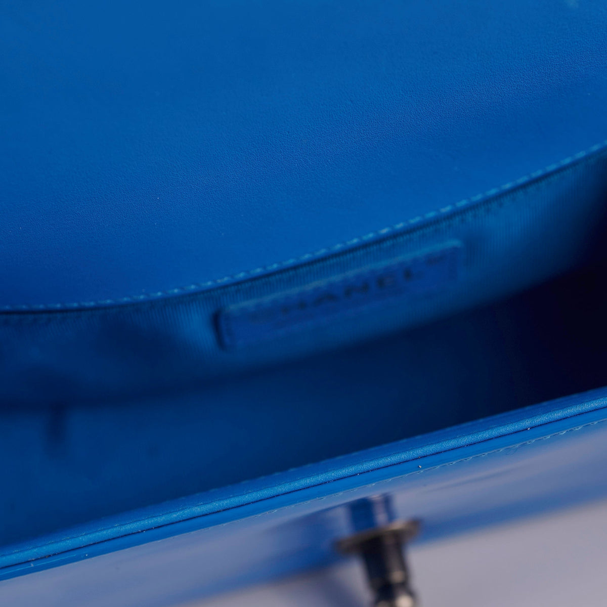 Chanel Small Boy Patent Blue Bag