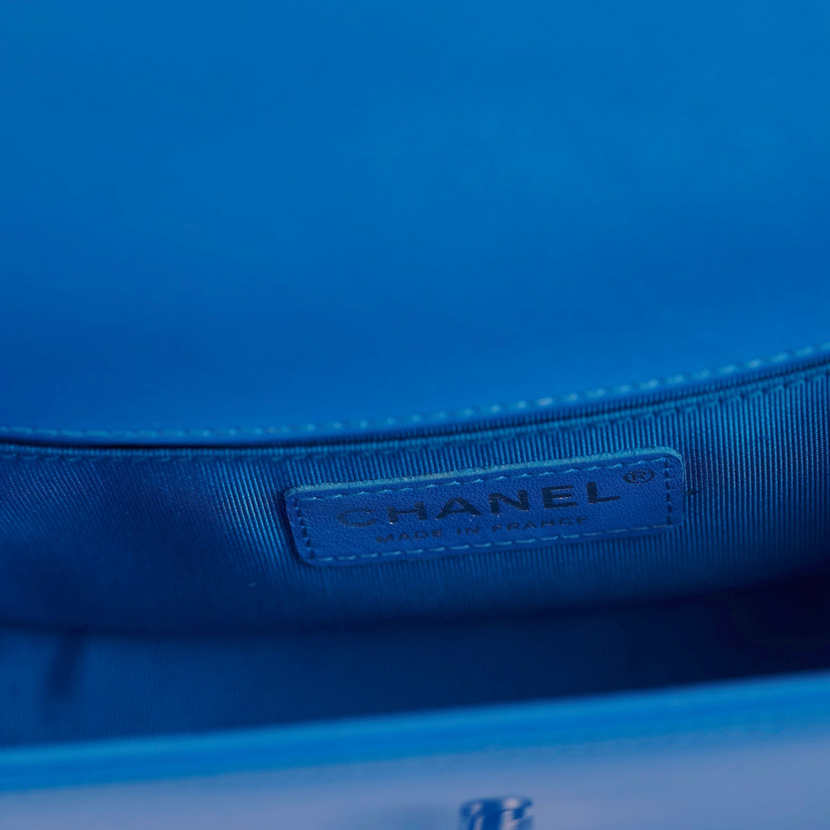 Chanel Small Boy Patent Blue Bag