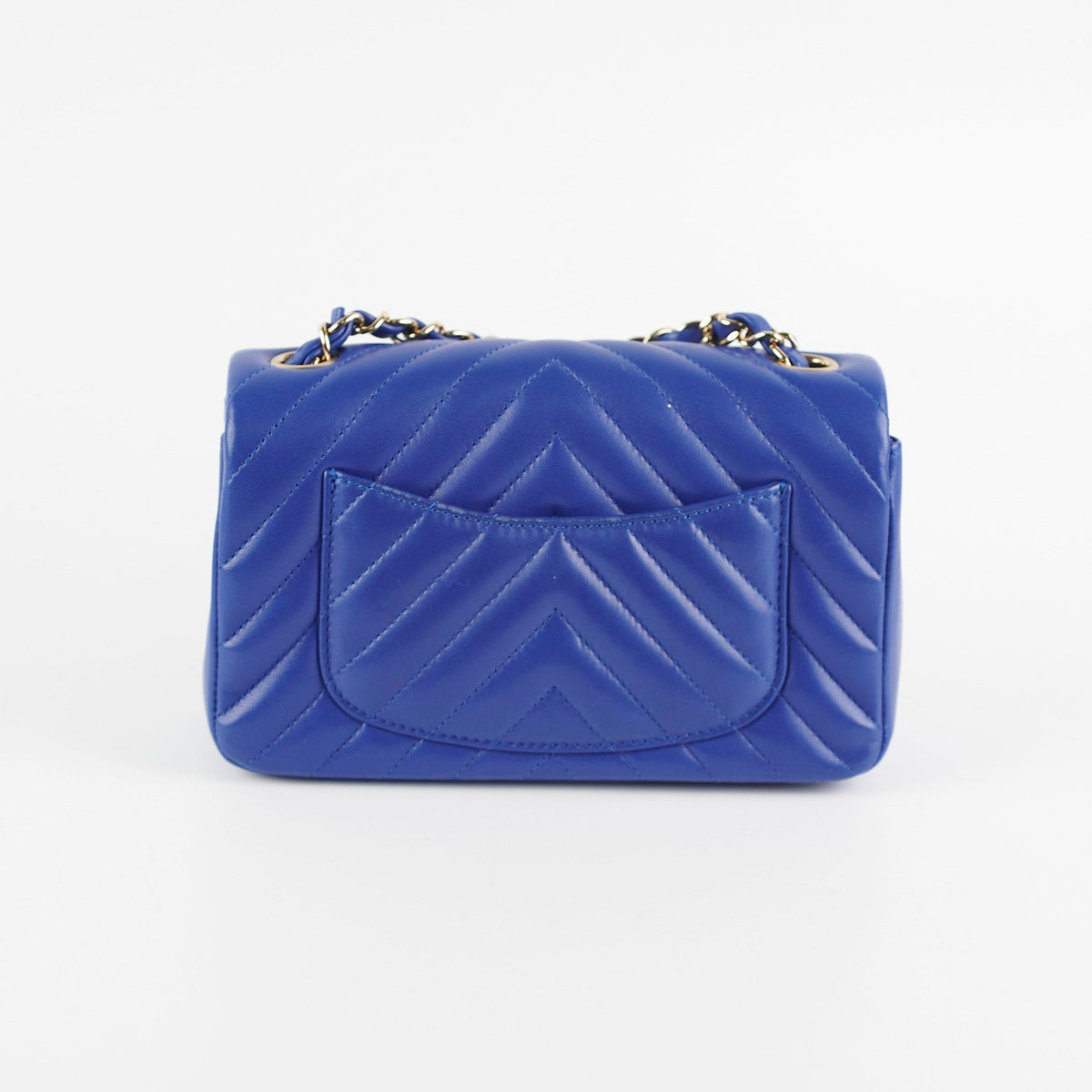Chanel Mini Rectangular Chevron Blue