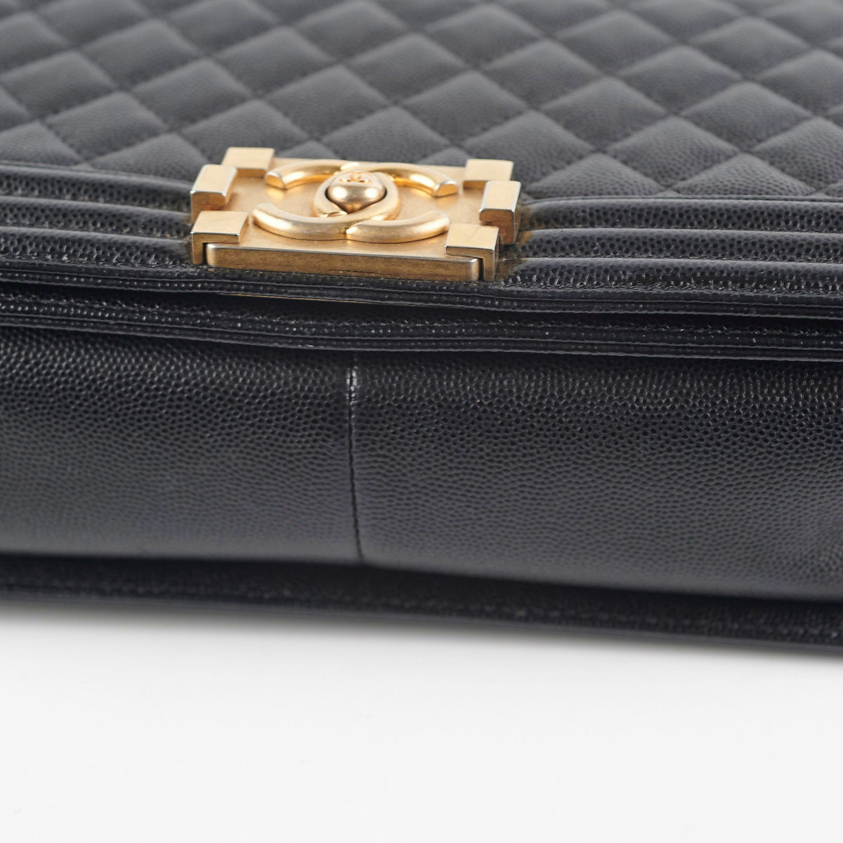 Chanel Old Medium Boy Black Caviar Bag
