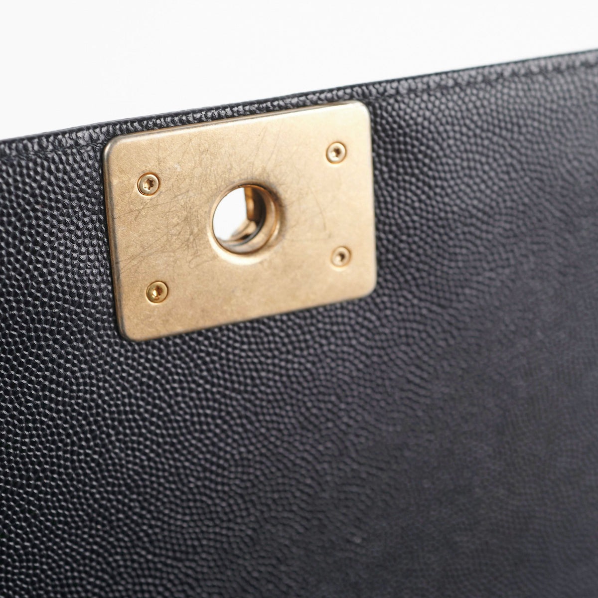 Chanel Old Medium Boy Black Caviar Bag