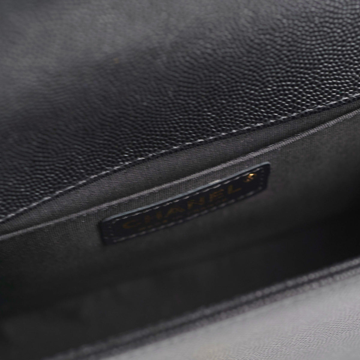 Chanel Old Medium Boy Black Caviar Bag