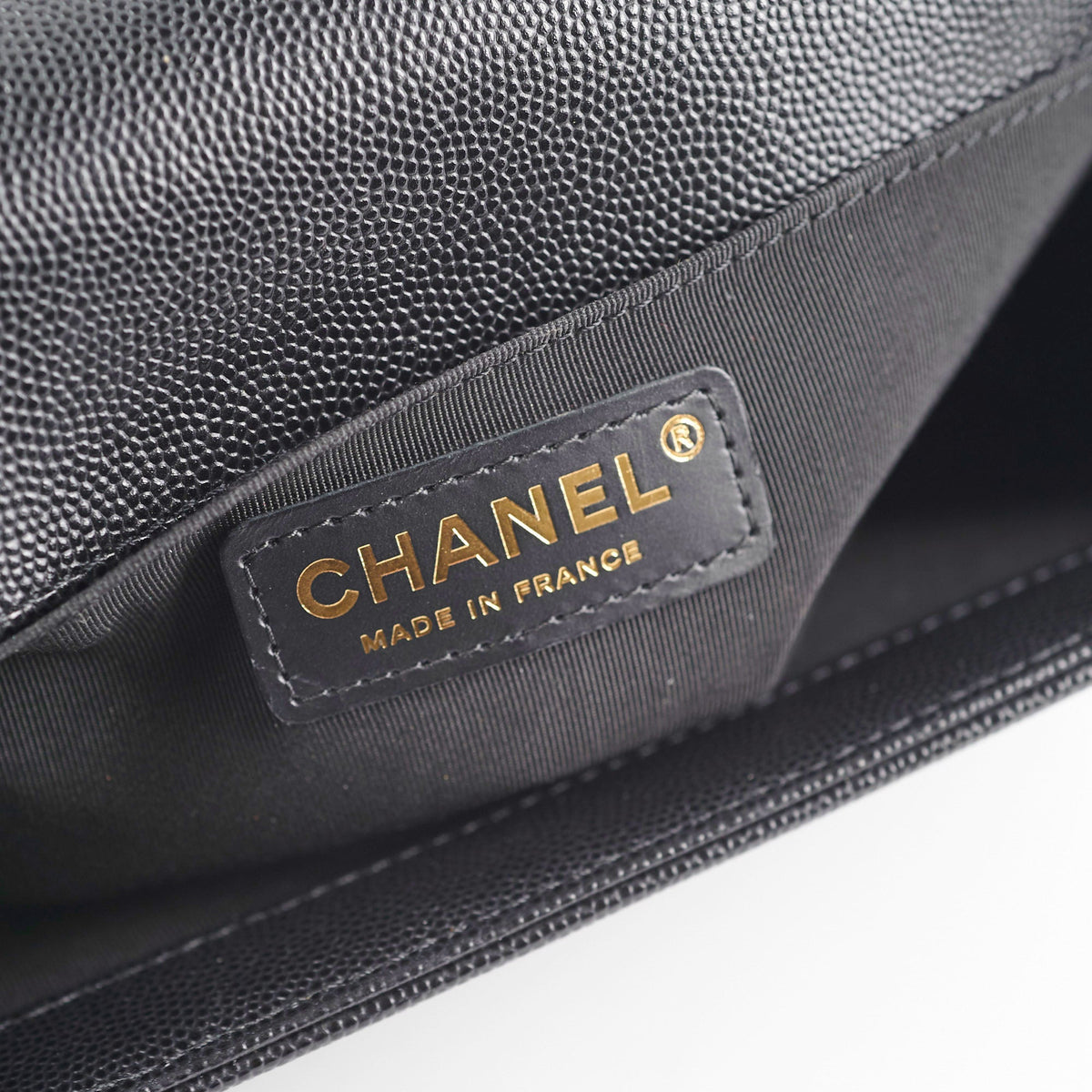 Chanel Old Medium Boy Black Caviar Bag