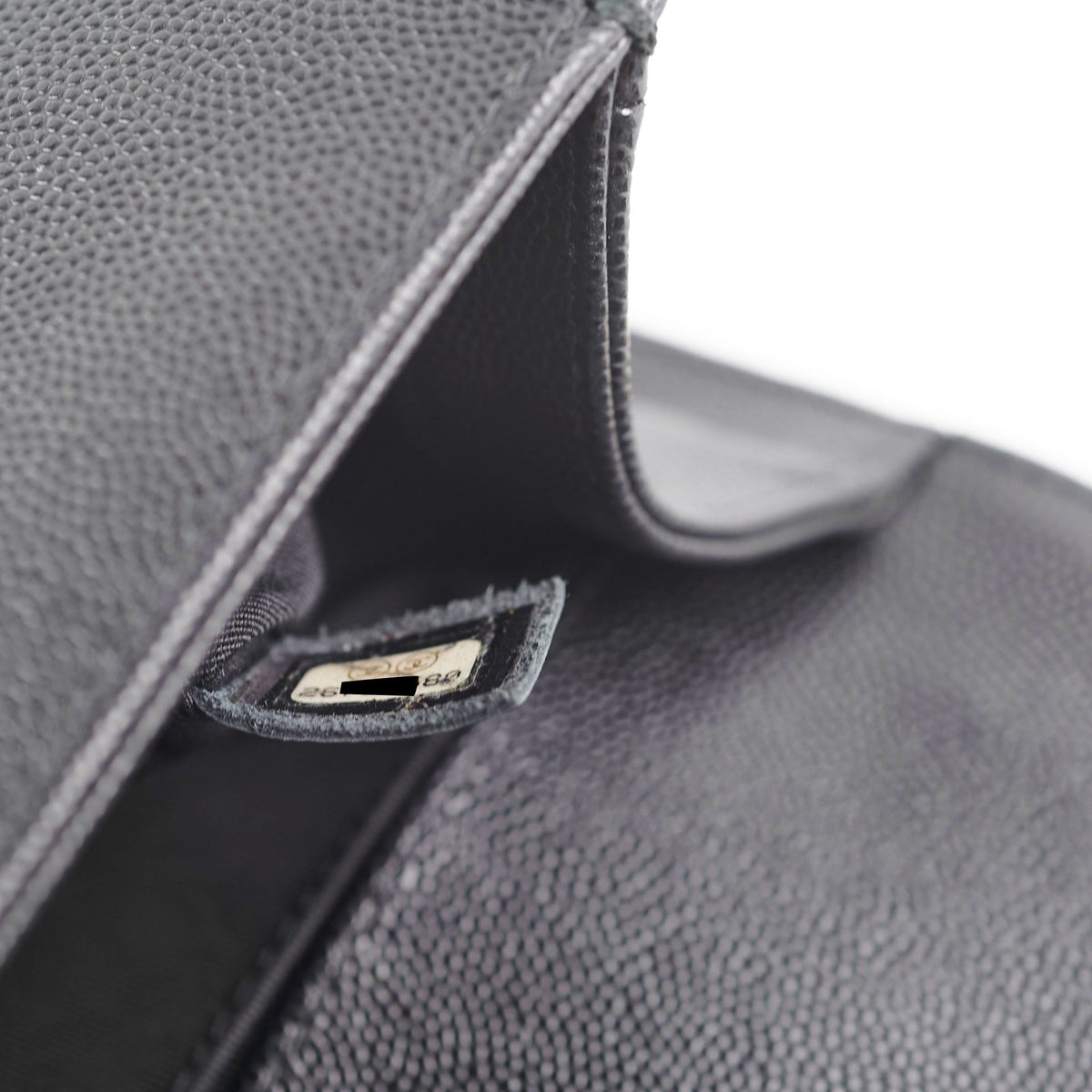 Chanel Old Medium Boy Black Caviar Bag