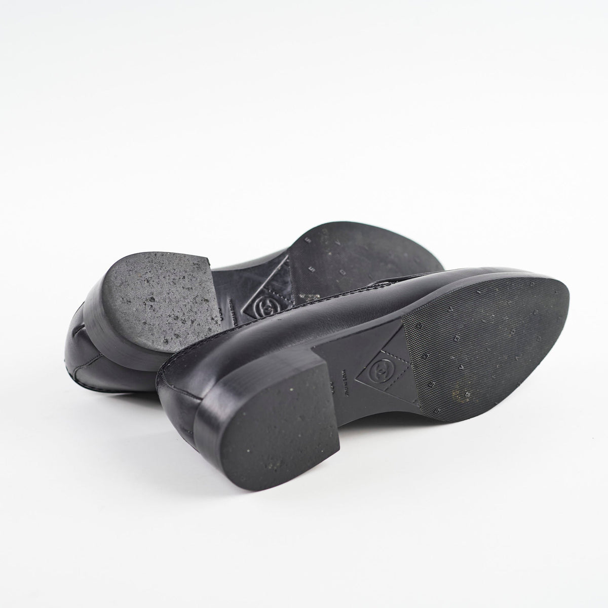 Chanel Leather Loafers Black Size 36C