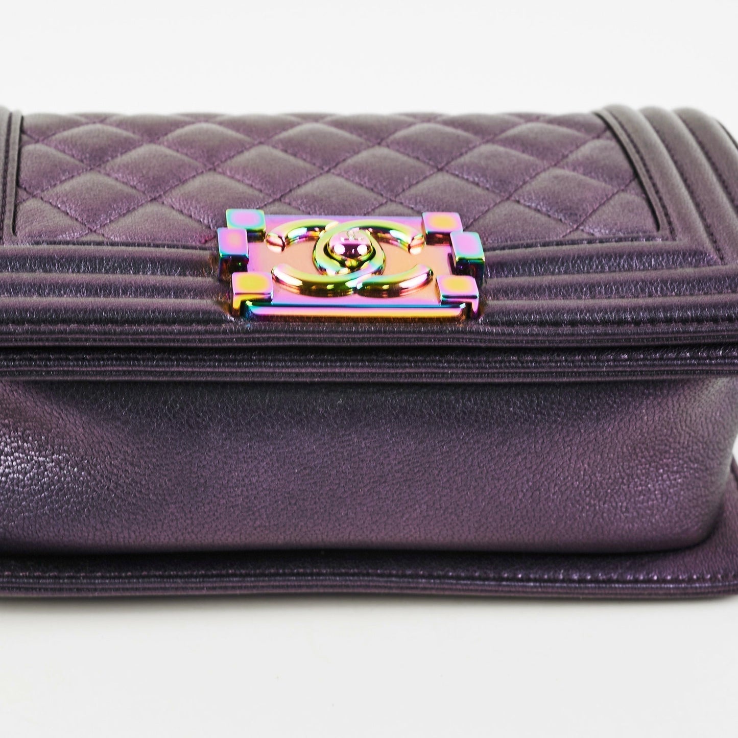 Chanel Small Boy Iridescent Purple Shoulder Bag