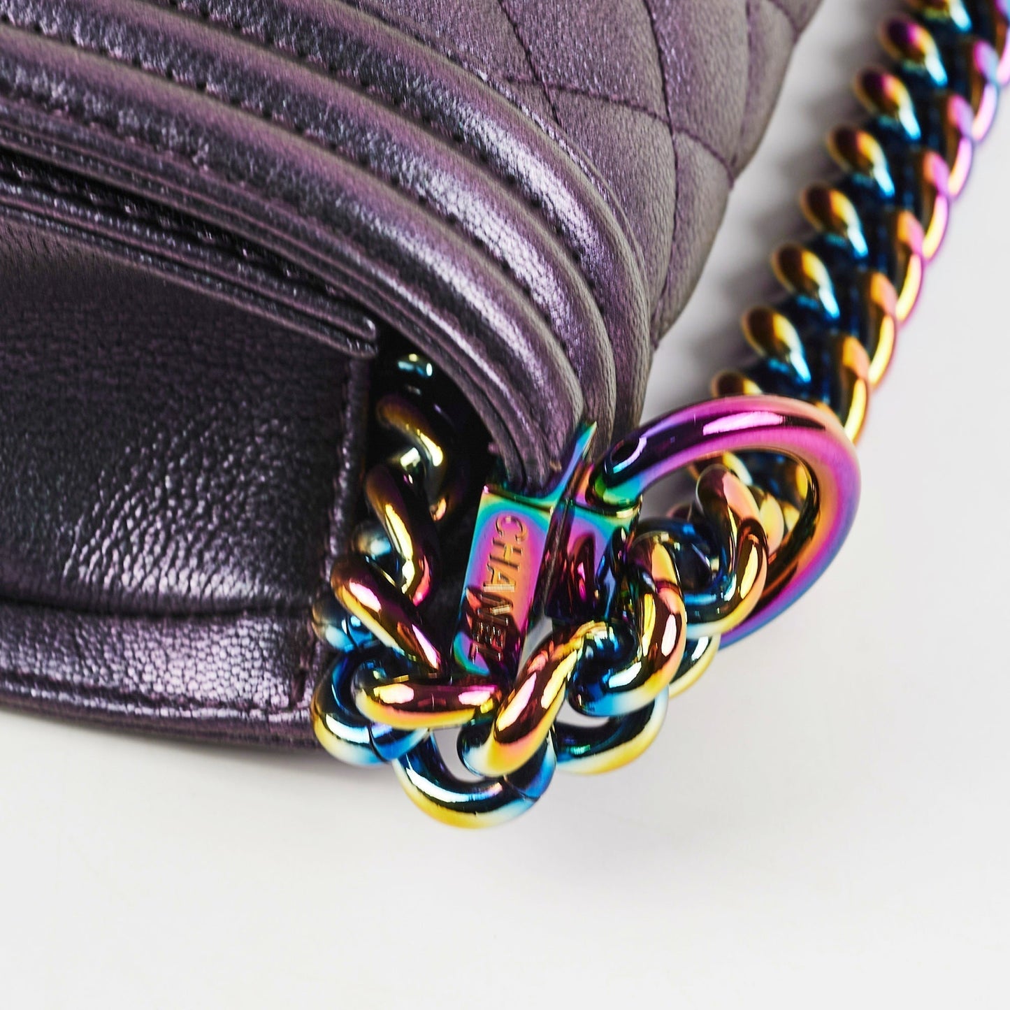 Chanel Small Boy Iridescent Purple Shoulder Bag