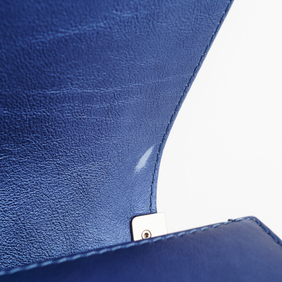 Chanel Old Medium Boy Metallic Blue