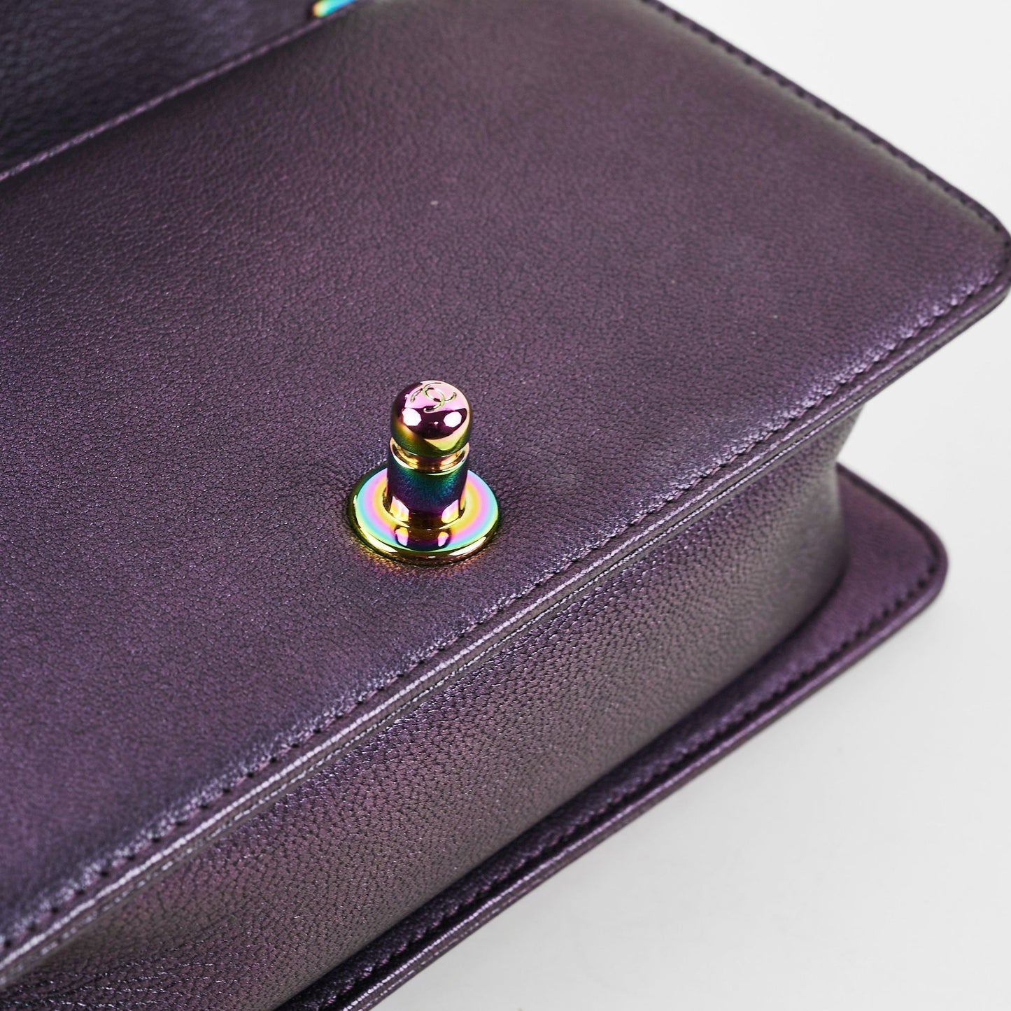 Chanel Small Boy Iridescent Purple Shoulder Bag